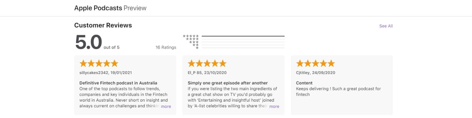 Fintech Chatter podcast Reviews Fintech Chatter Podcast reviews